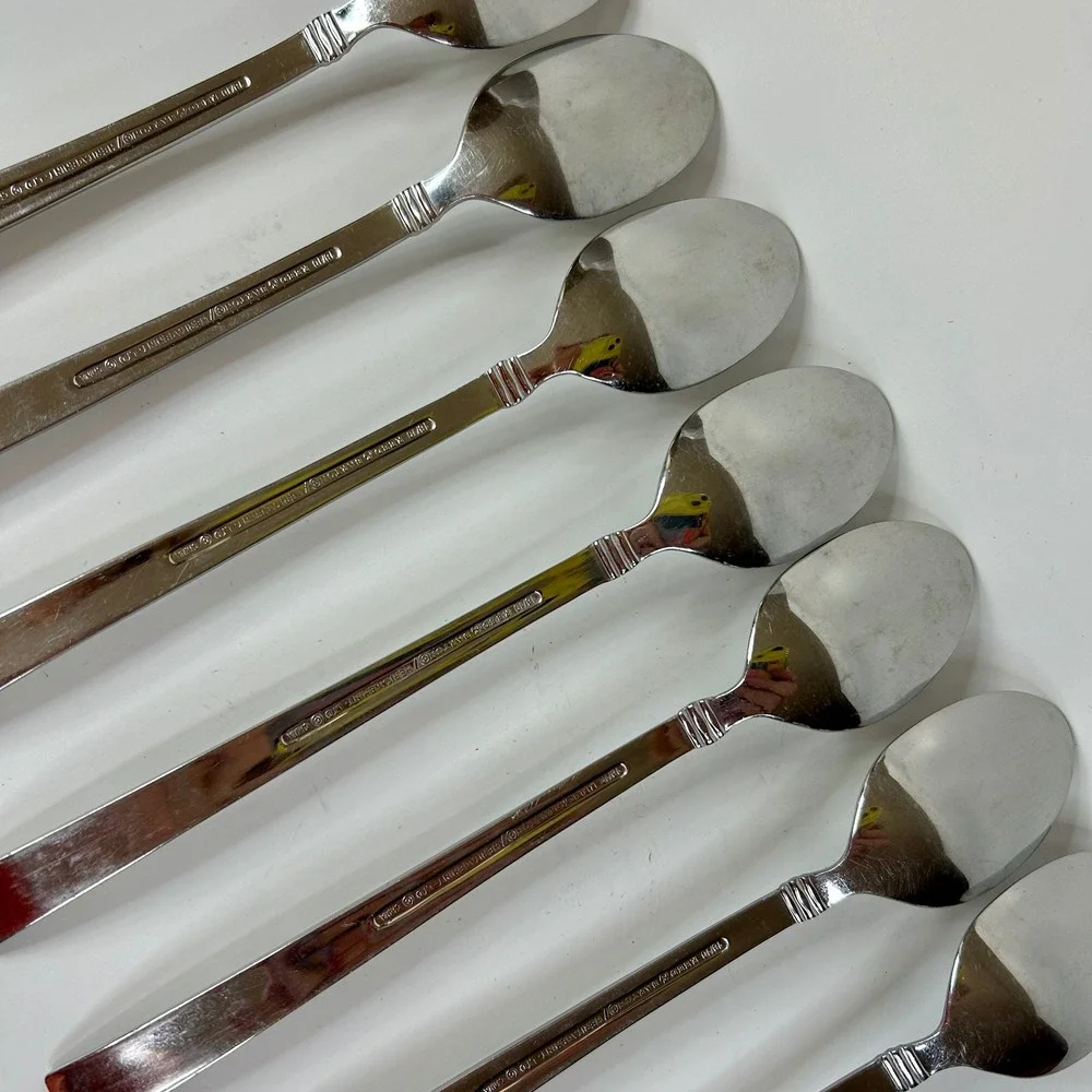 Reed & Barton REGENT (Stainless) 18/10 Iced Tea Spoons Heritage Mint LOT of 7